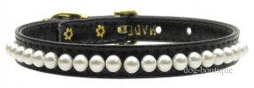 Hundeschmuckhalsband Perlen black(Details)
